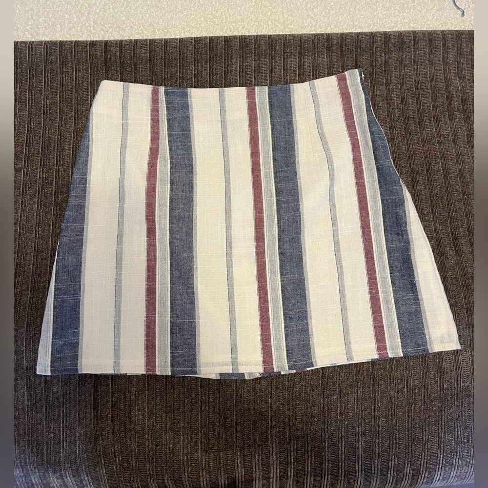 Y2K Forever 21 Blue and Red A-Line Mini Skirt- Medium